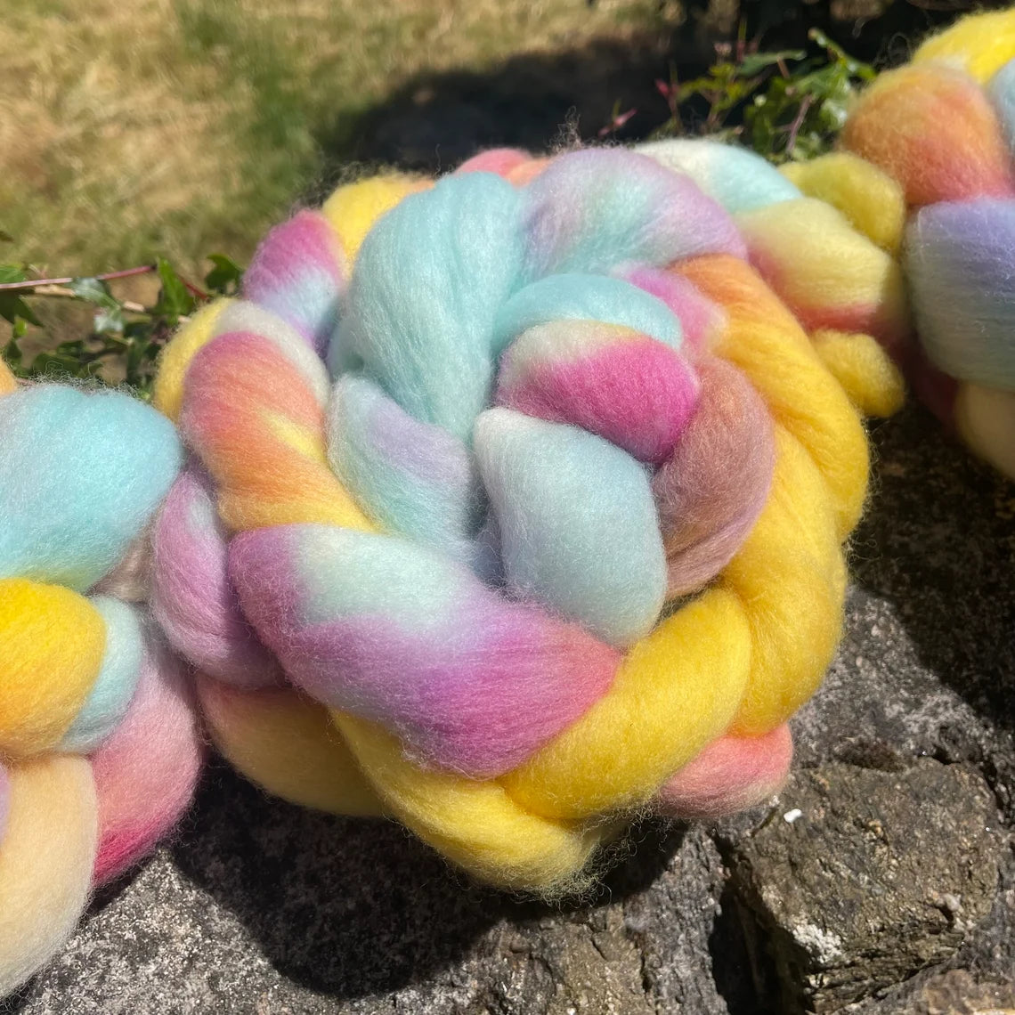 Cornish Sunrise, Hand Dyed Merino Spinning Fibre, 100g