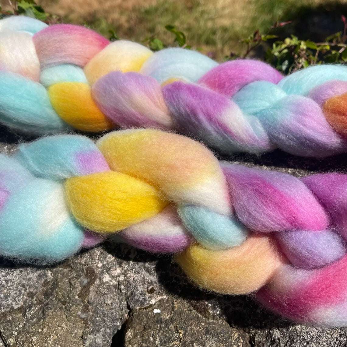 Cornish Sunrise, Hand Dyed Merino Spinning Fibre, 100g