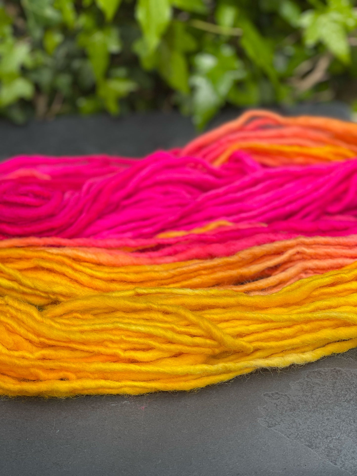 Handspun single ply yarn by Penberth Yarns