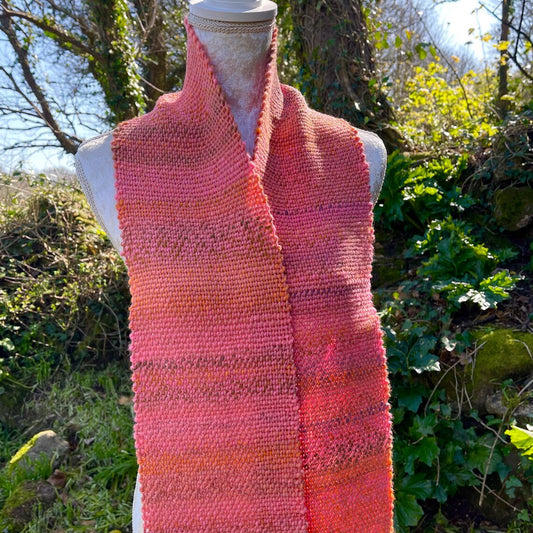 Cornish Sunset Hand Woven Scarf by Penberth Yarns