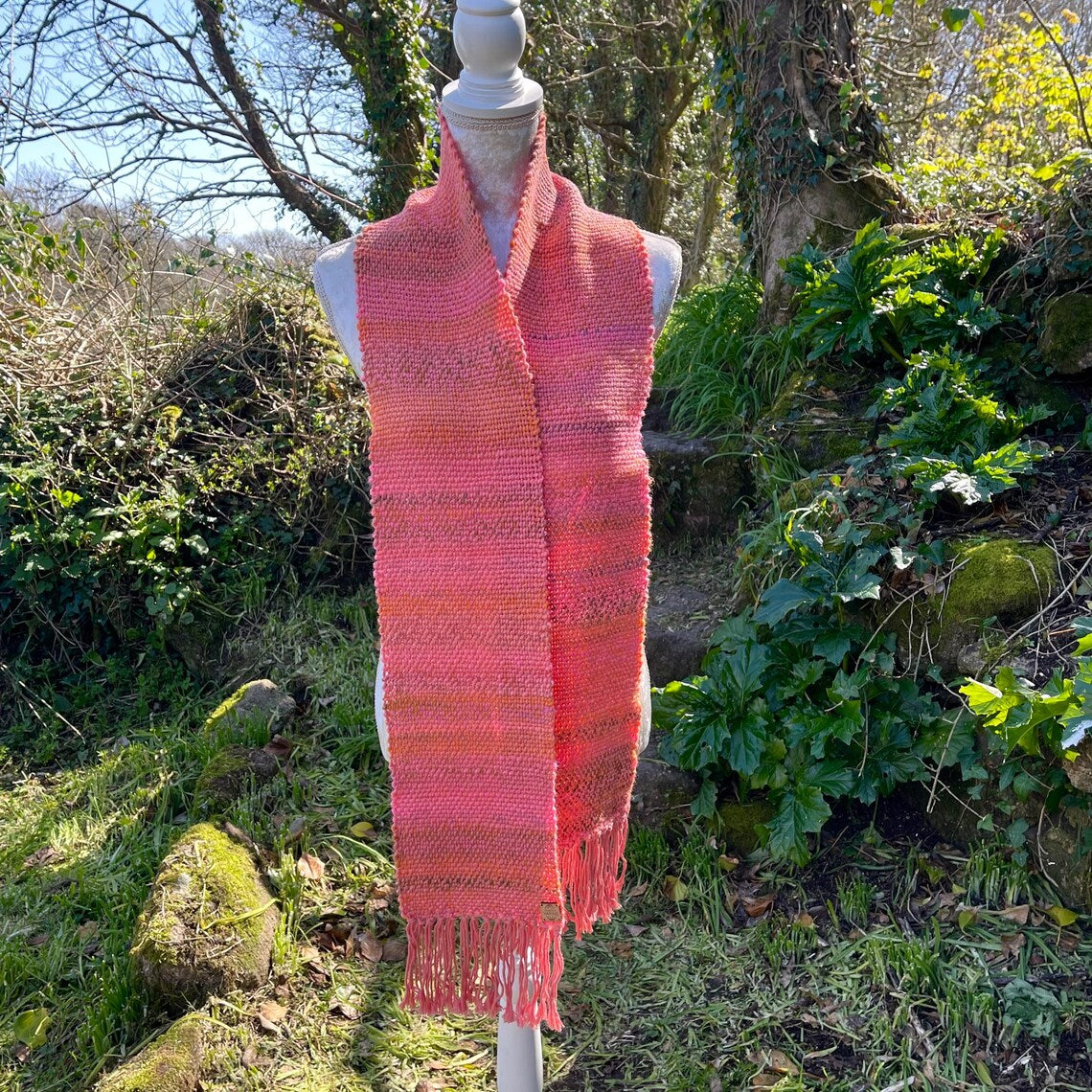 Cornish Sunset Hand Woven Scarf by Penberth Yarns