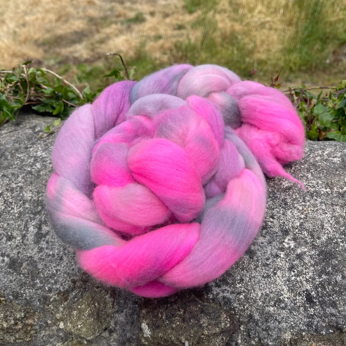 Red Campion, Merino Hand Dyed Spinning Fibre, 100g