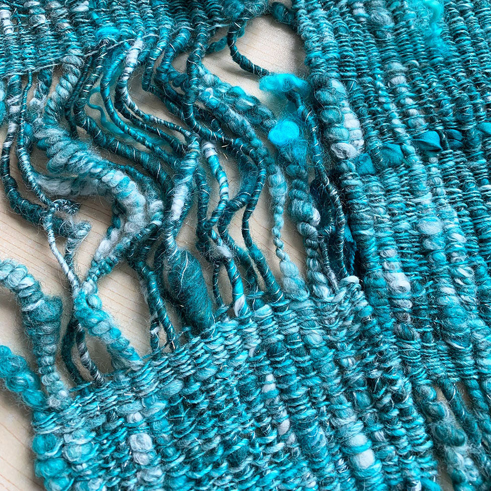 Ocean Hand Woven Art Yarn Scarf