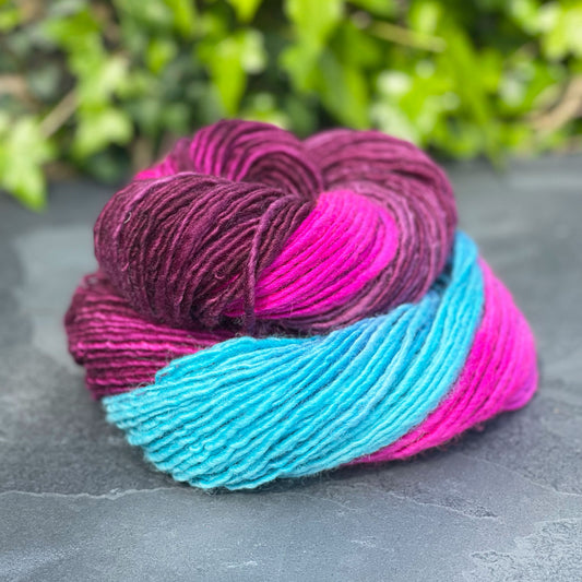 Handspun Corriedale Wool Yarn Berry Crush OOAK