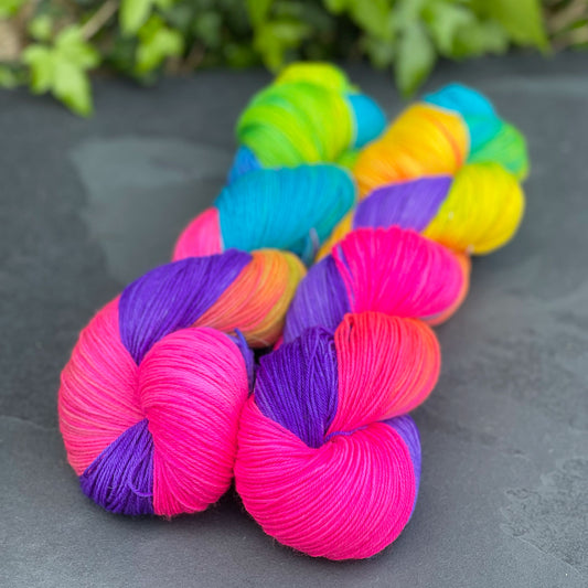 Faerie Garden Hand Dyed Superwash Merino and Nylon 4 PLY Yarn