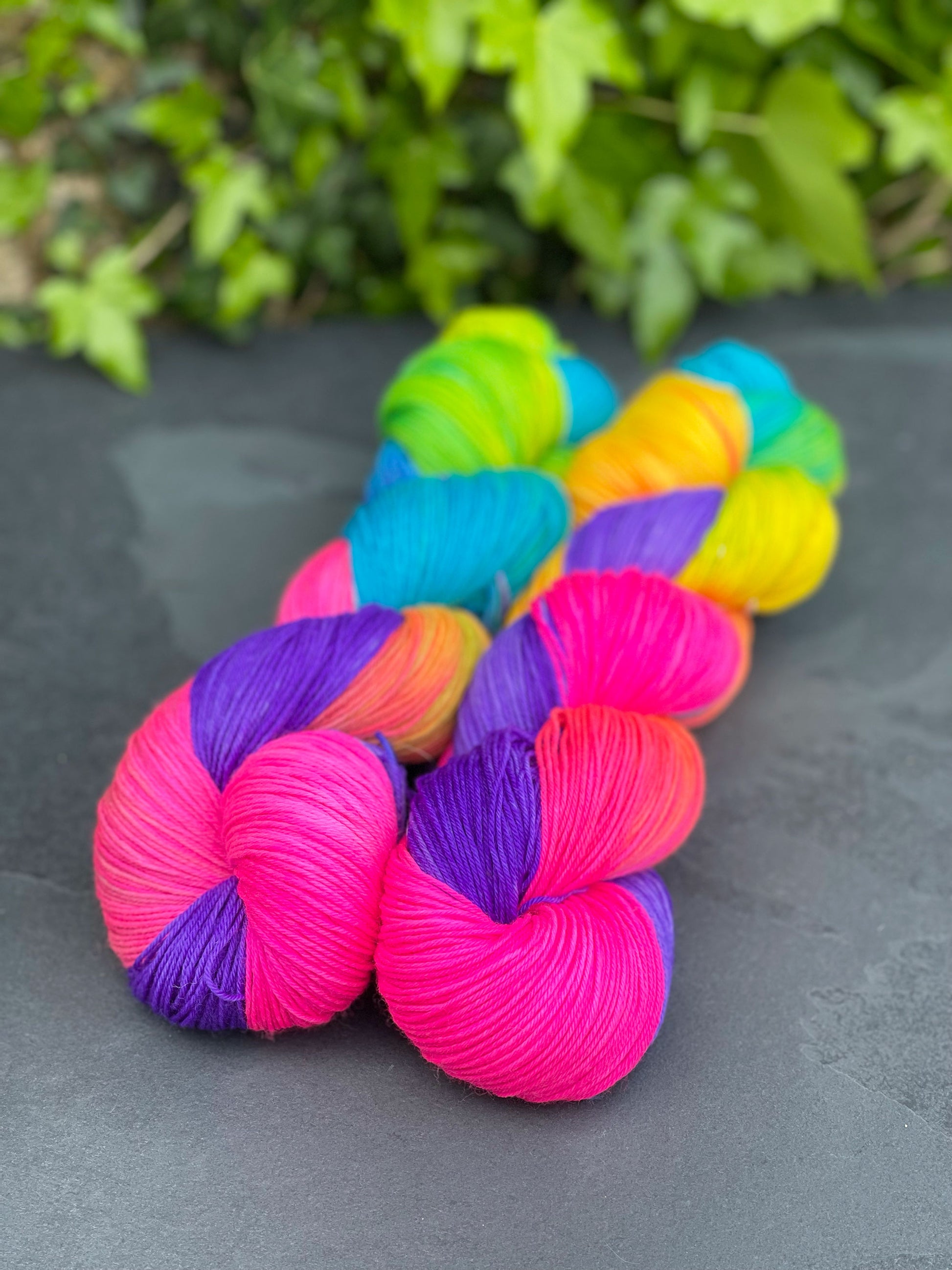 Hand dyed yarns by Penberth Yarns, Cornwall