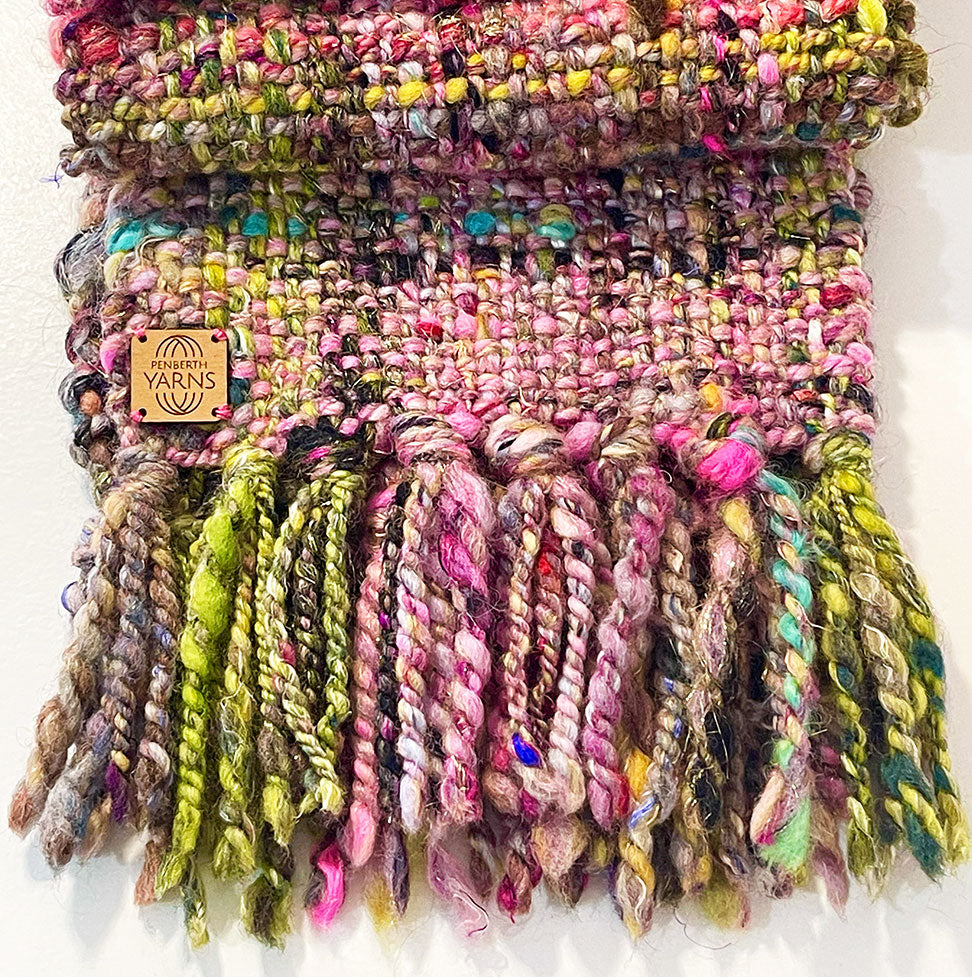 Multicolour Hand Woven Art Yarn Scarf