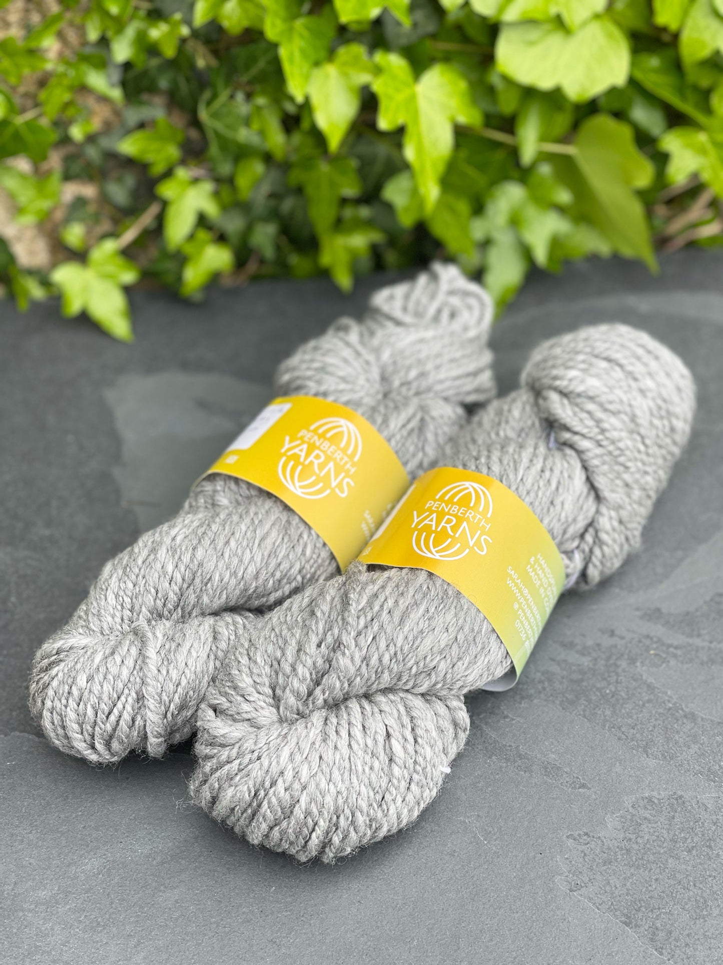 Handspun Grey Merino and Tussah Silk Chunky Yarn