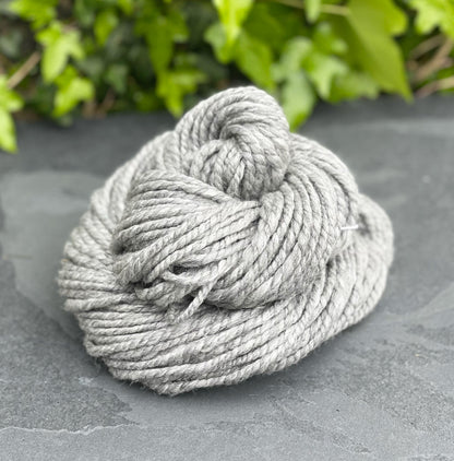 Handspun Grey Merino and Tussah Silk Chunky Yarn
