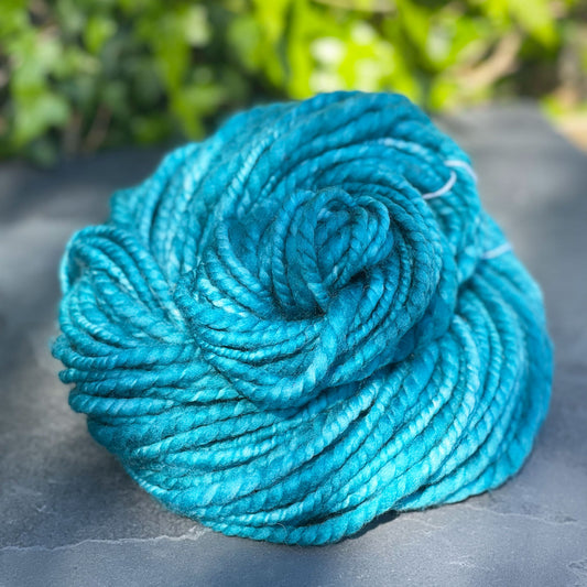Handspun Superwash Falklands Yarn in Pacific OOAK