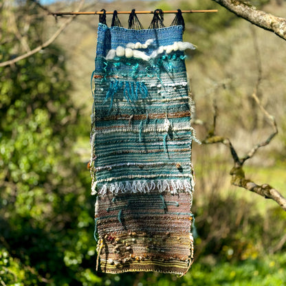 Seascape hand woven wall hanging