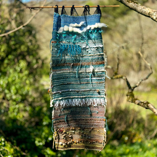 Seascape hand woven wall hanging