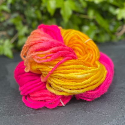 Handspun single ply yarn by Penberth Yarns