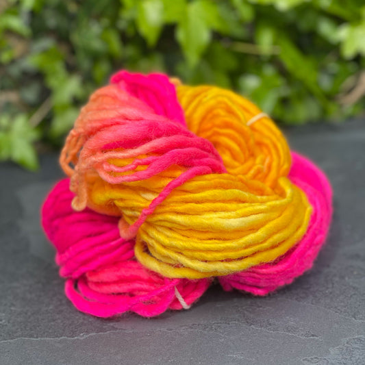 Handspun single ply yarn by Penberth Yarns