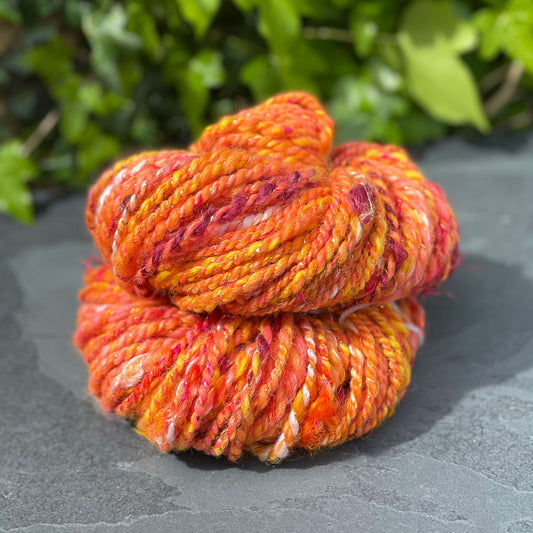 Sunset Handspun Art Yarn OOAK