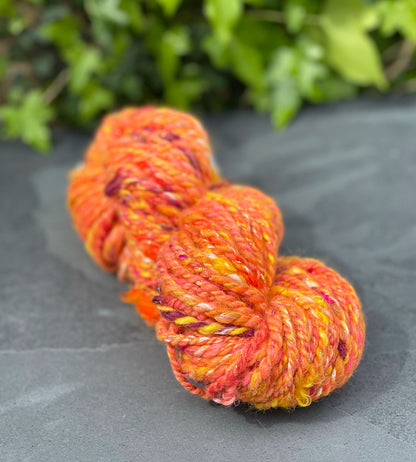 Sunset Handspun Art Yarn OOAK