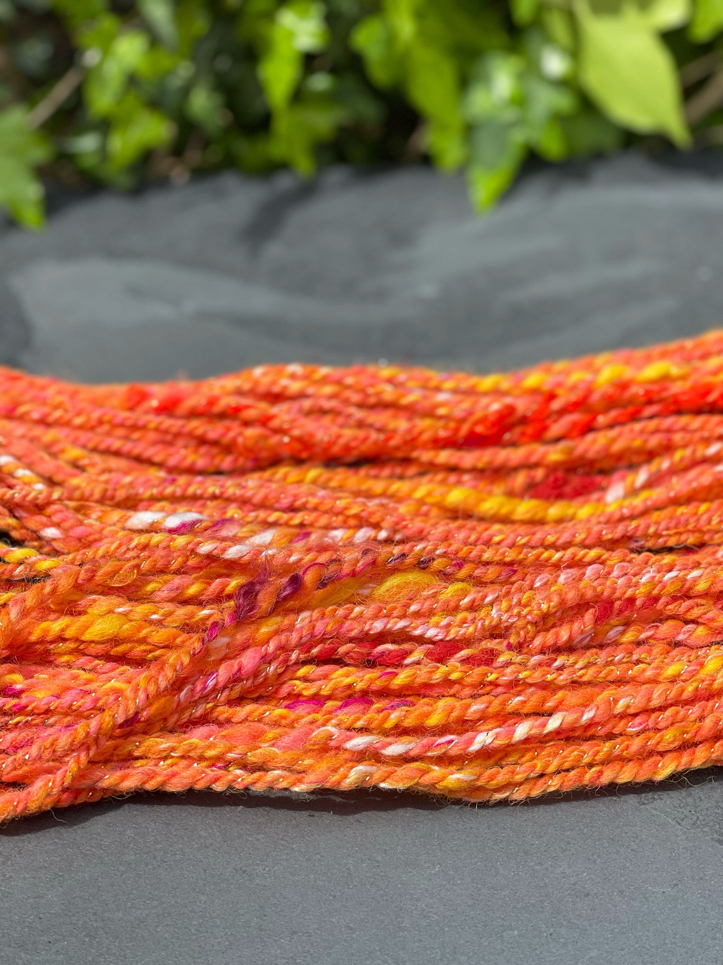 Sunset Handspun Art Yarn OOAK