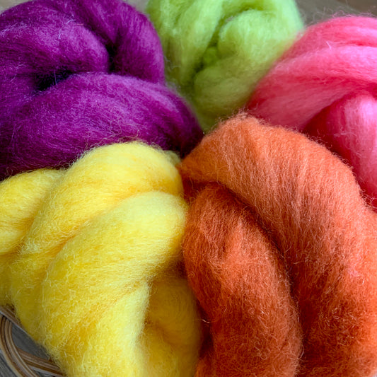 Bluefaced Leicester Blending Pack for Hand Spinning, Pack Two