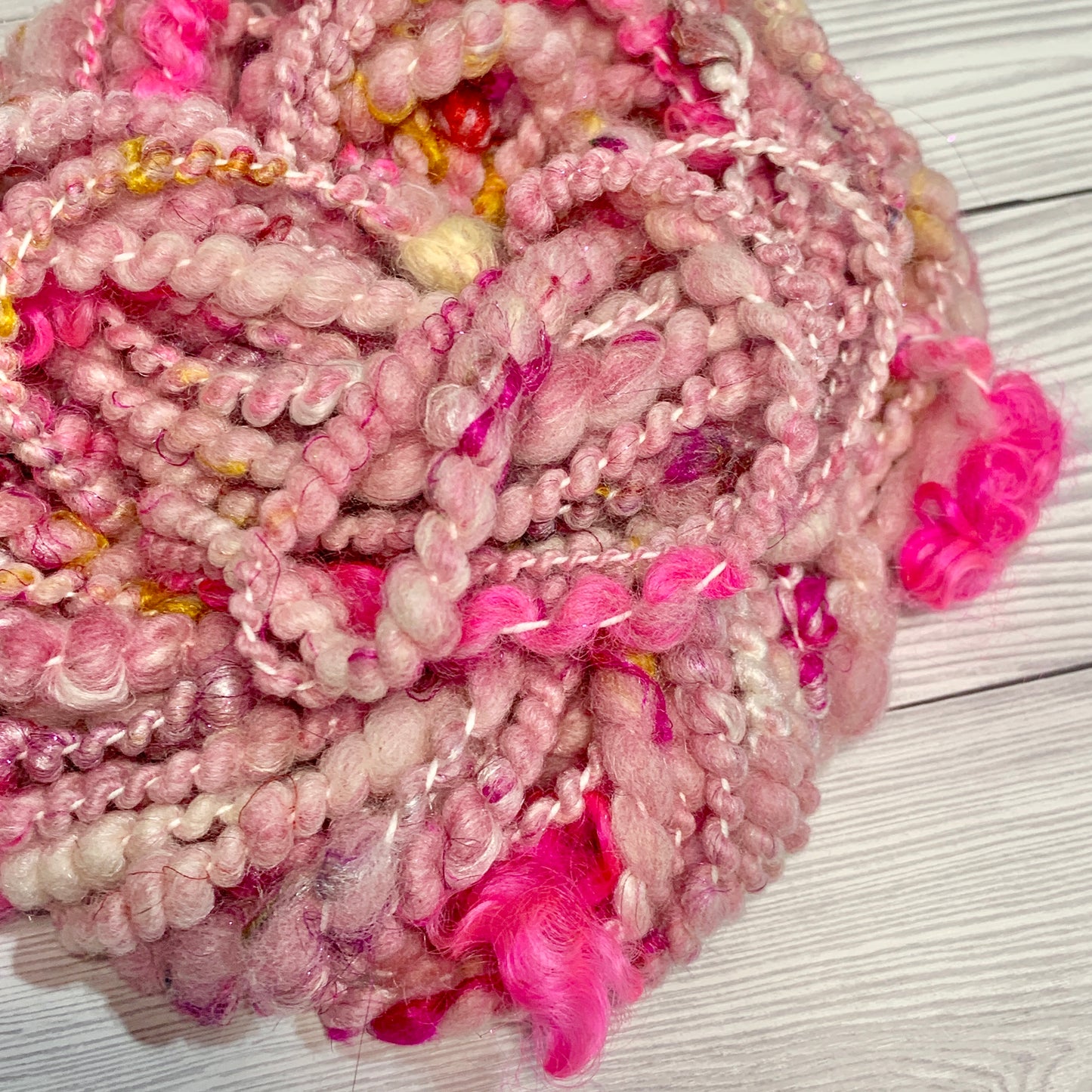 Candyfloss Mixed Fibre Spiral Ply Art Yarn OOAK