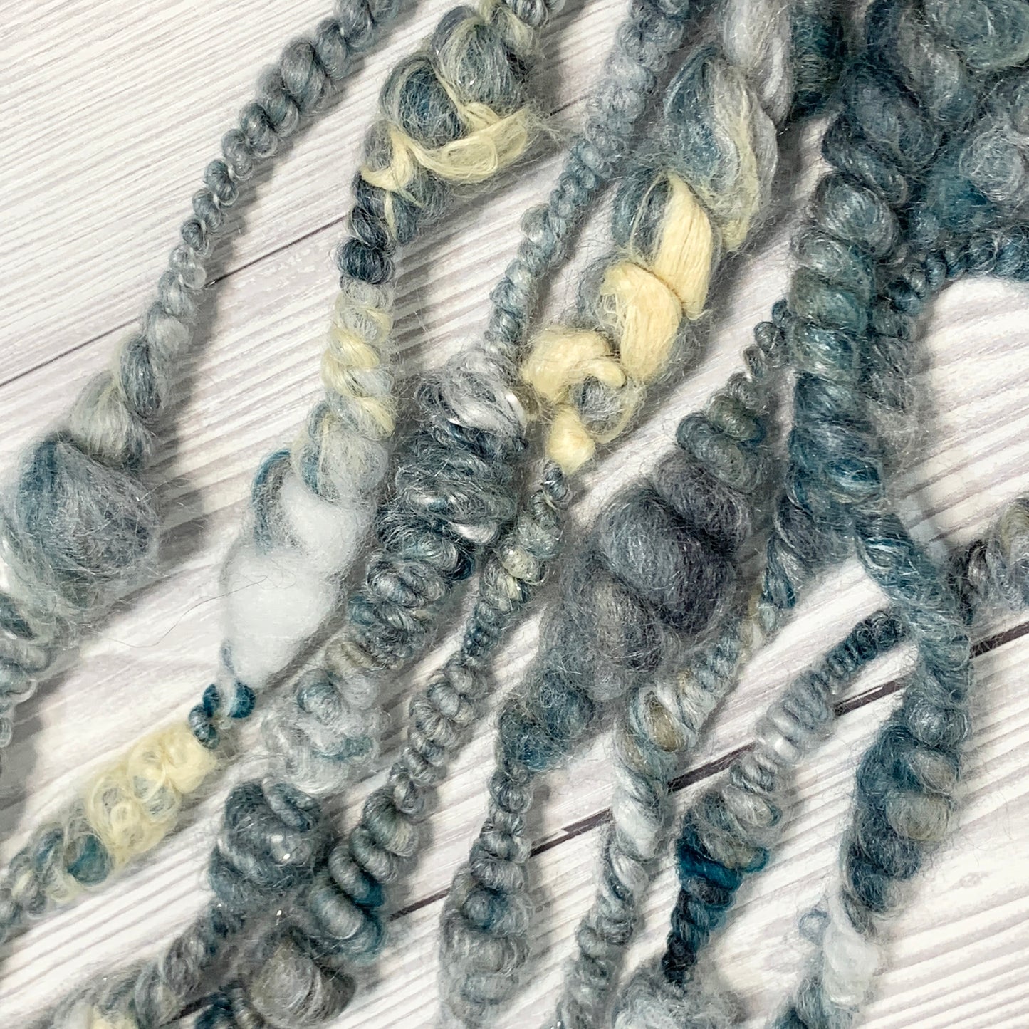 Ocean Storm Mixed Fibre Spiral Ply Art Yarn OOAK