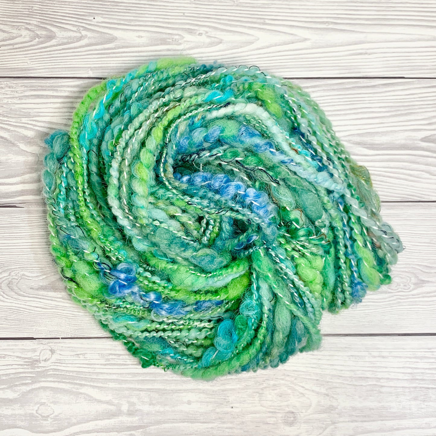 Oceanic Mixed Fibre Spiral Ply Art Yarn OOAK