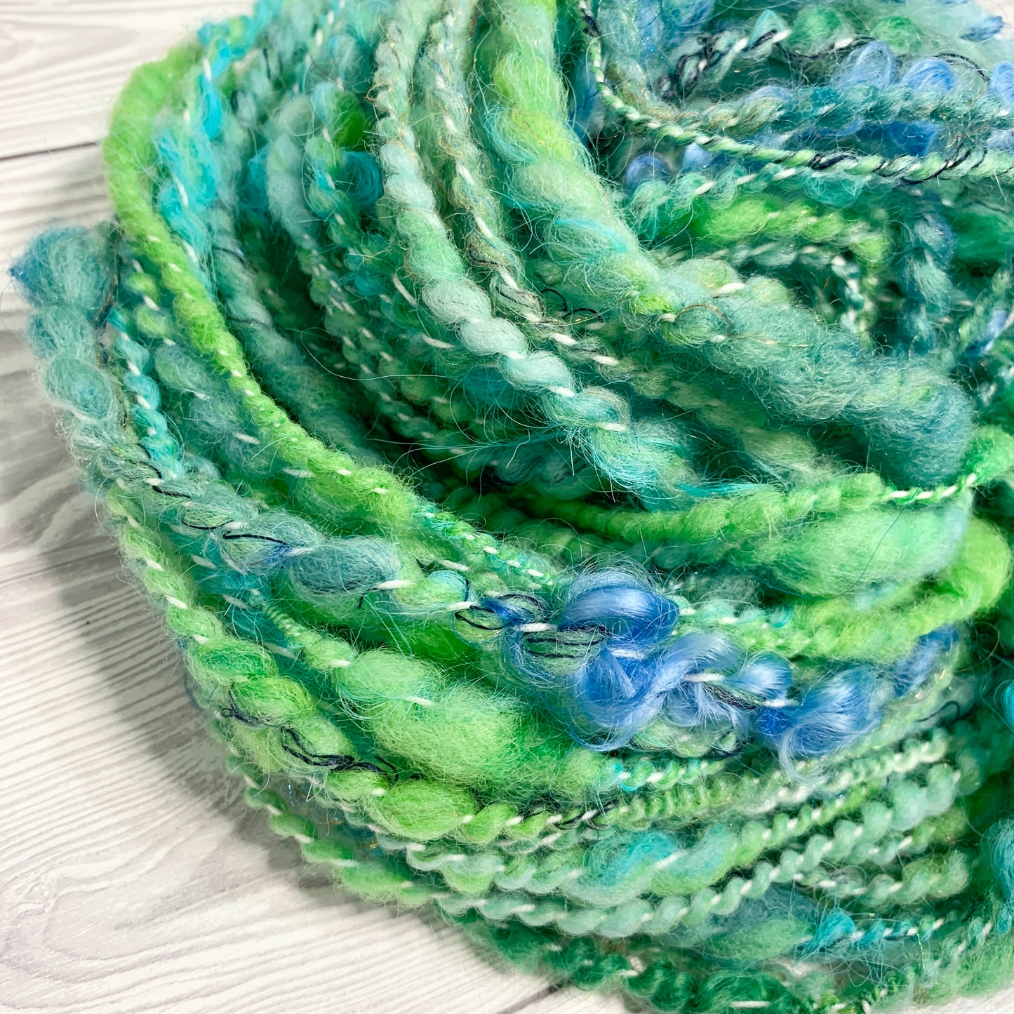 Oceanic Mixed Fibre Spiral Ply Art Yarn OOAK