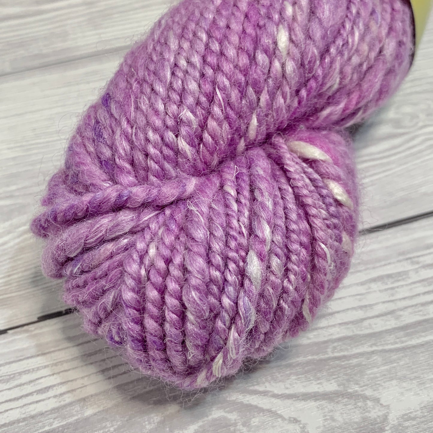 Bluefaced Leicester, Silk and Flax Linen Handspun Yarn in Soft Lilac