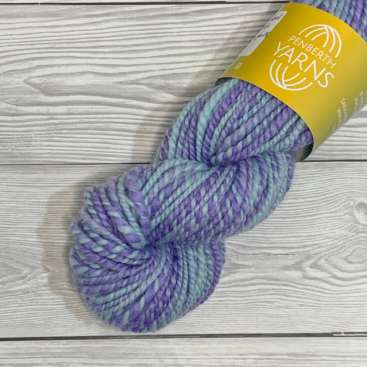 Handspun Shetland Wool Yarn in Lilac and Blue