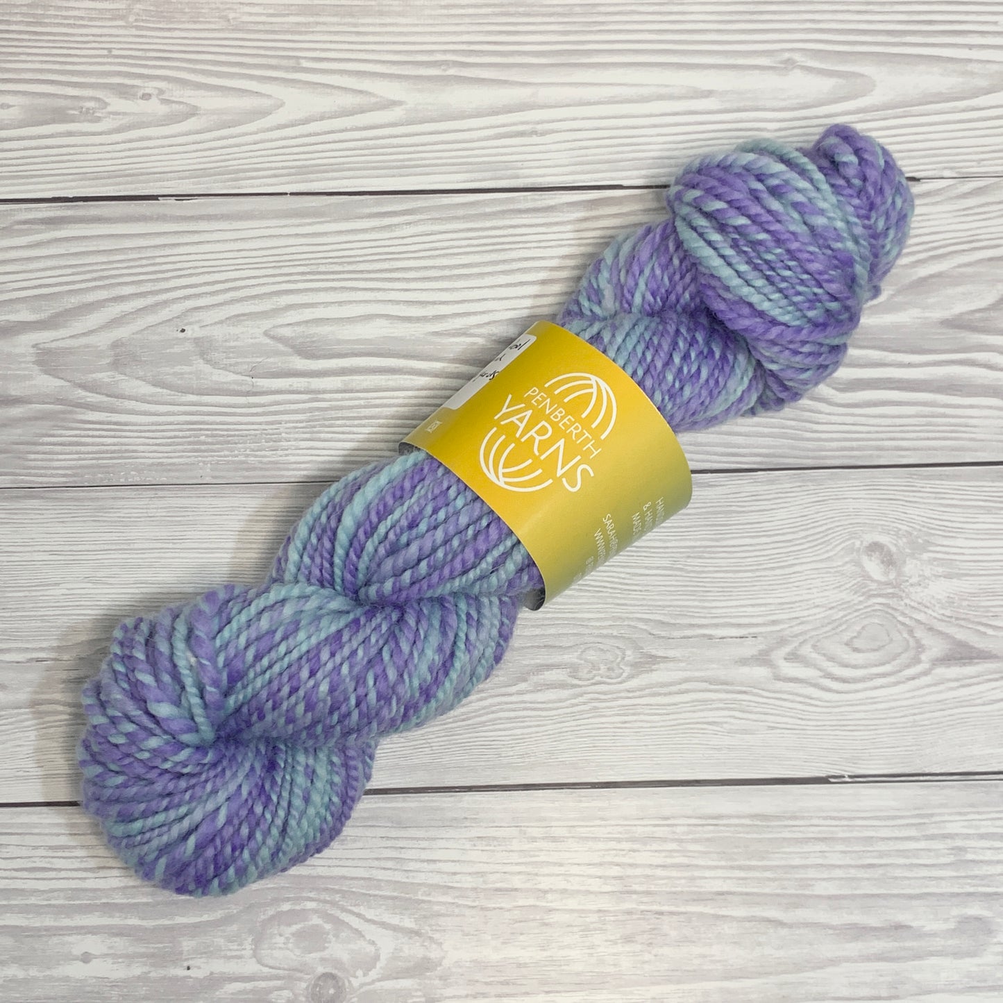 Handspun Shetland Wool Yarn in Lilac and Blue