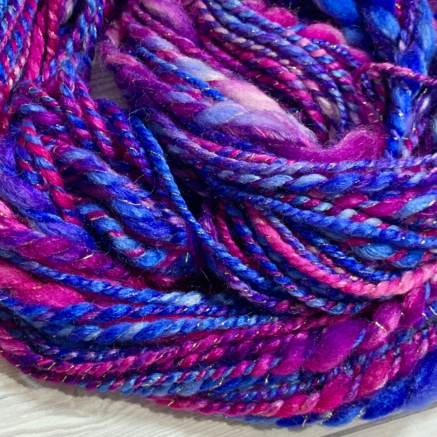 Galaxy Hand Dyed Shetland Wool and Silk Art Yarn OOAK