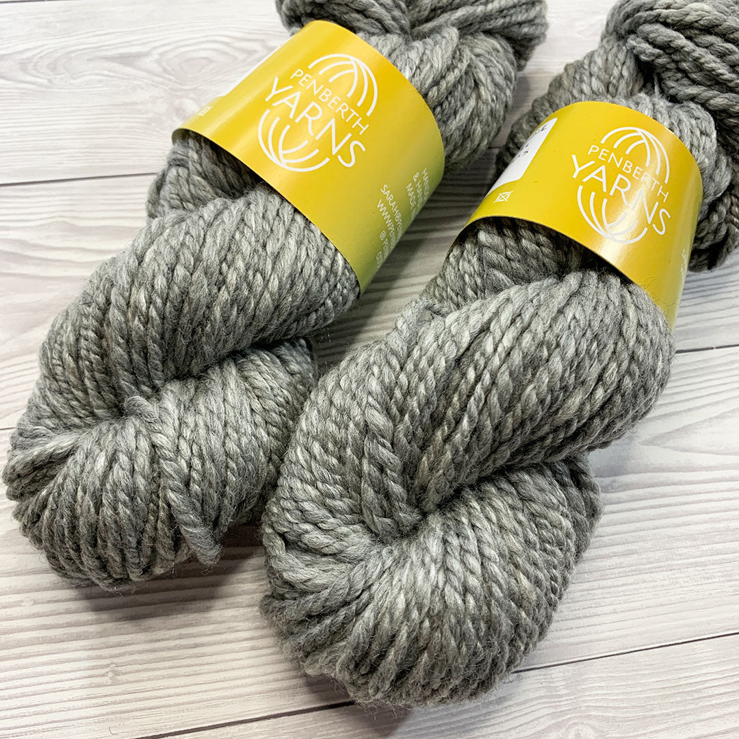 Handspun Grey Merino and Tussah Silk Chunky Yarn