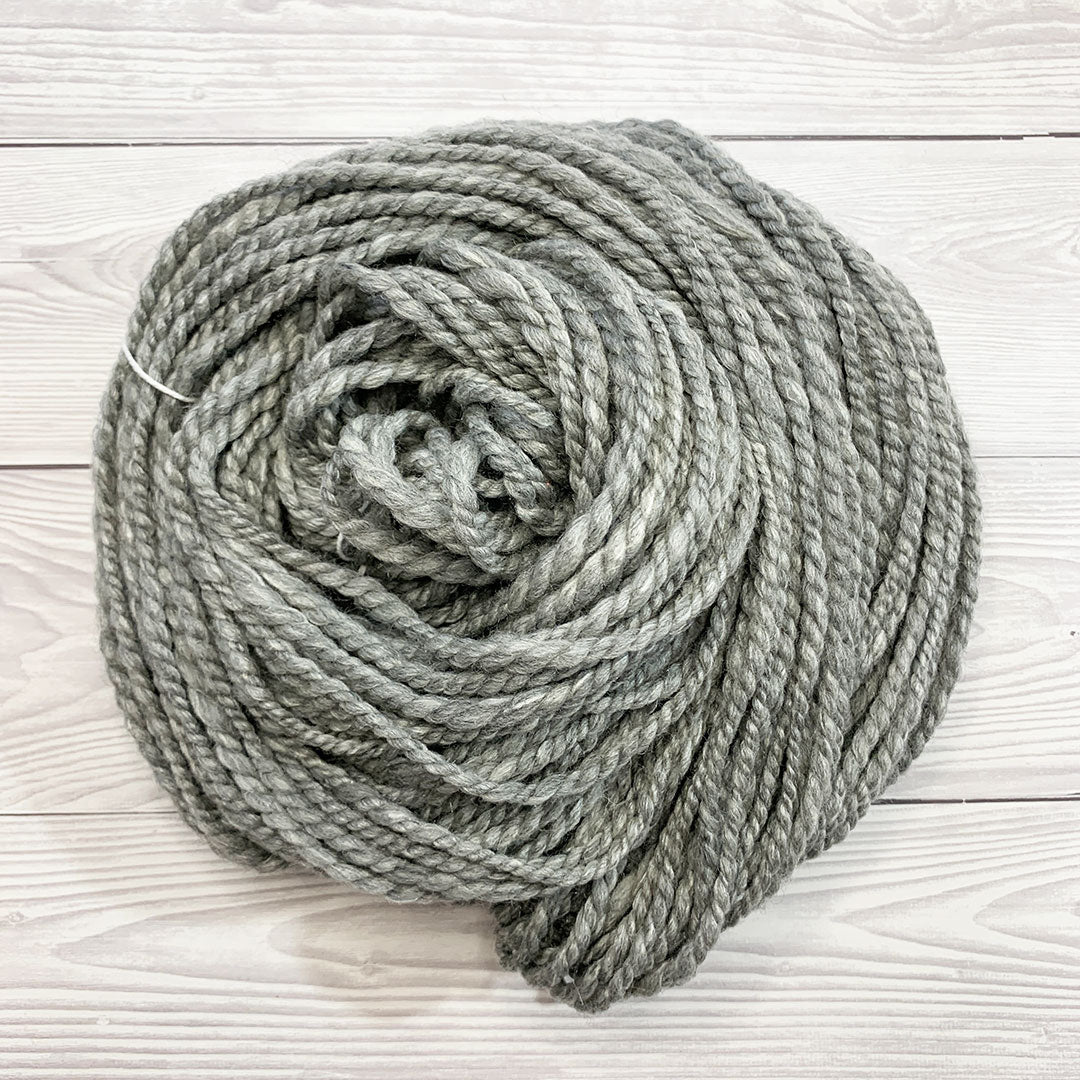 Handspun Grey Merino and Tussah Silk Chunky Yarn