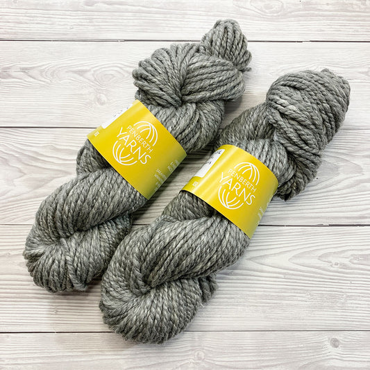 Handspun Grey Merino and Tussah Silk Chunky Yarn