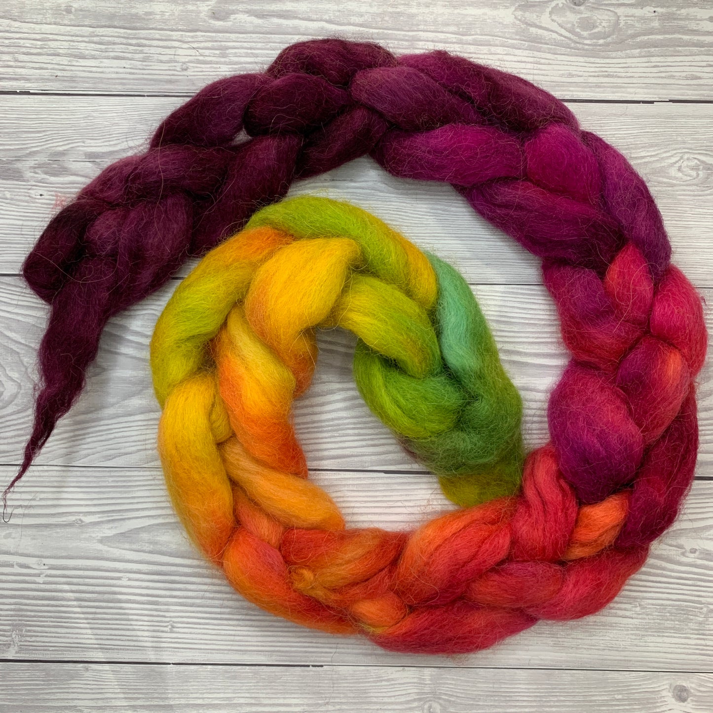 Alpaca Hand Dyed Combed Wool Tops, 100g