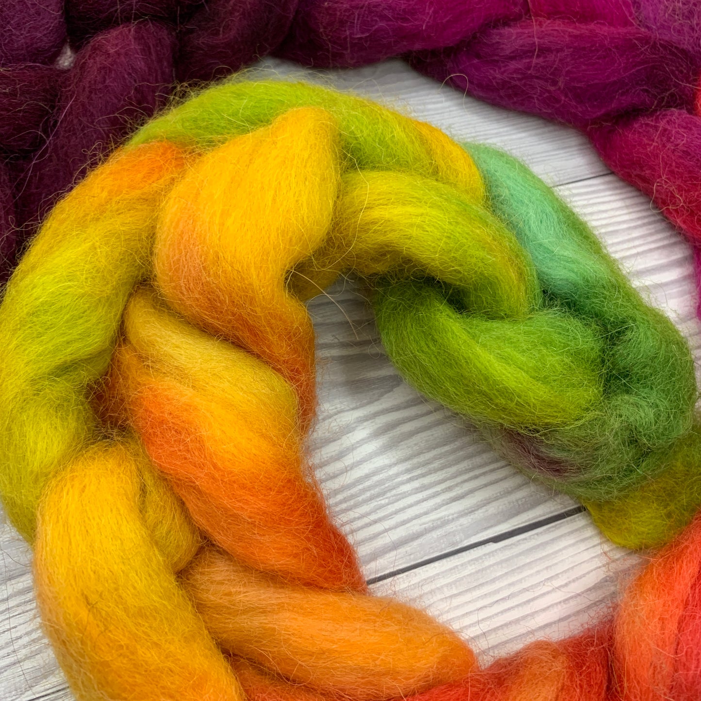 Alpaca Hand Dyed Combed Wool Tops, 100g