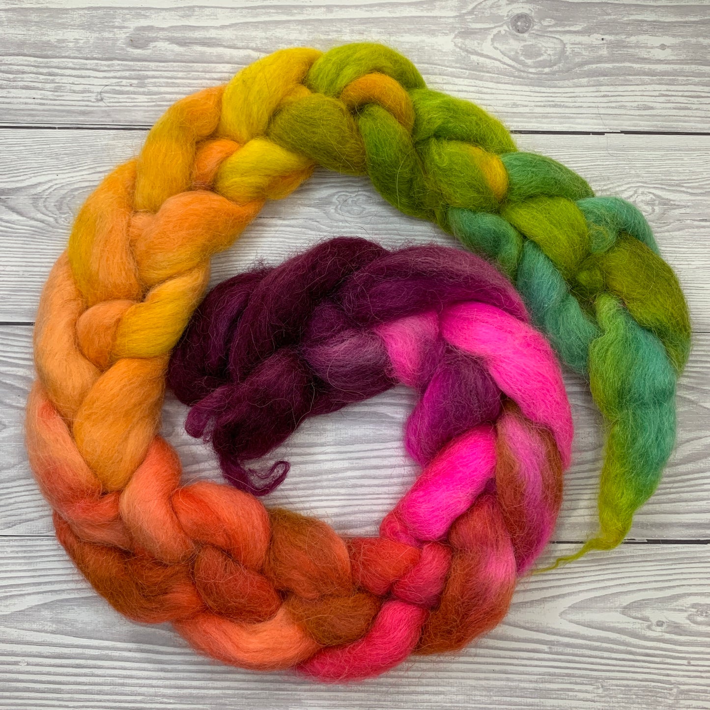 Alpaca Hand Dyed Combed Wool Tops, 100g