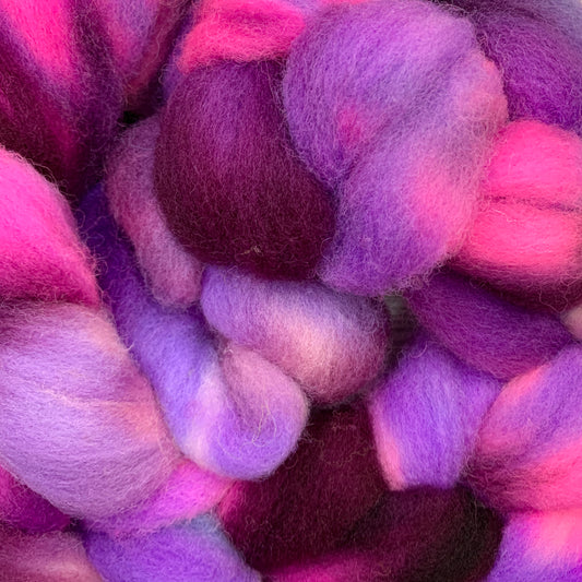 Cheviot Hand Dyed Wool Tops Spinning Fibre 100g