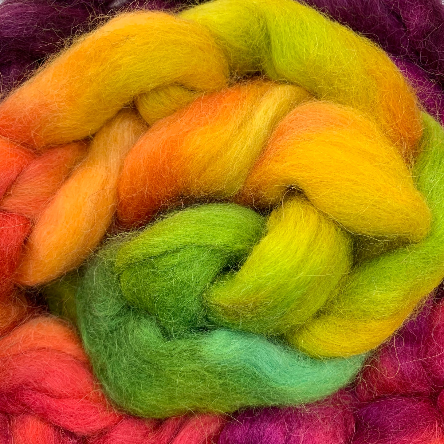 Alpaca Hand Dyed Combed Wool Tops, 100g