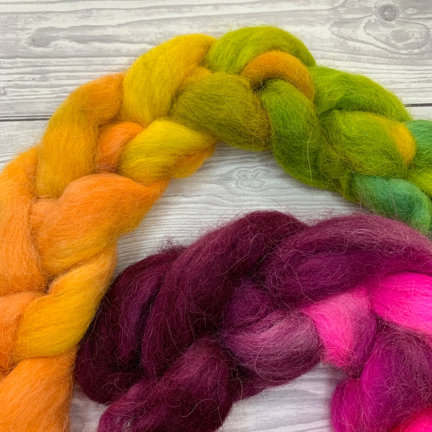 Alpaca Hand Dyed Combed Wool Tops, 100g