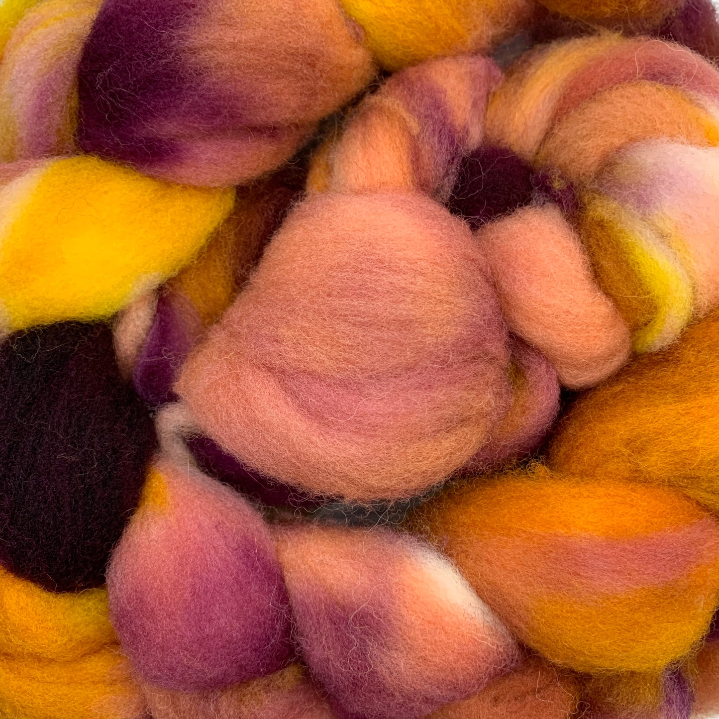 Dorset Horn Hand Dyed Wool Tops Spinning Fibre 100g